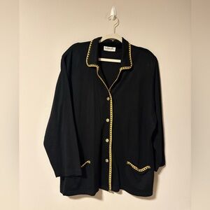 CD Daniel’s Black Cardigan with Gold Accents 2X